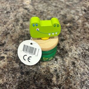 Green Alligator Wooden Toy